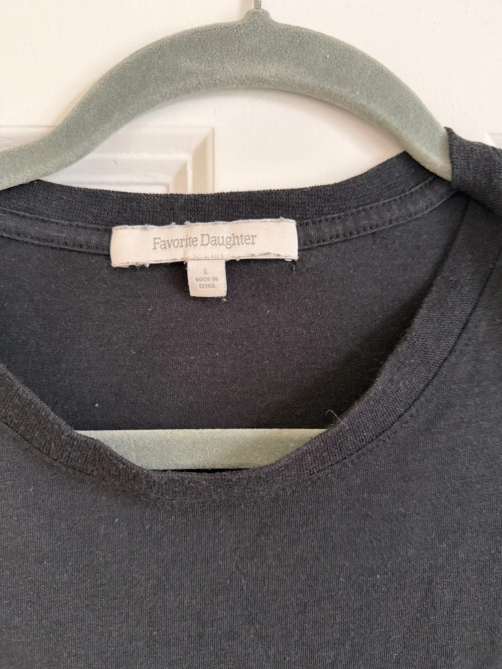 Favorite Daughter Black Tee with Pink Heart Graphic - Picture 2 of 5